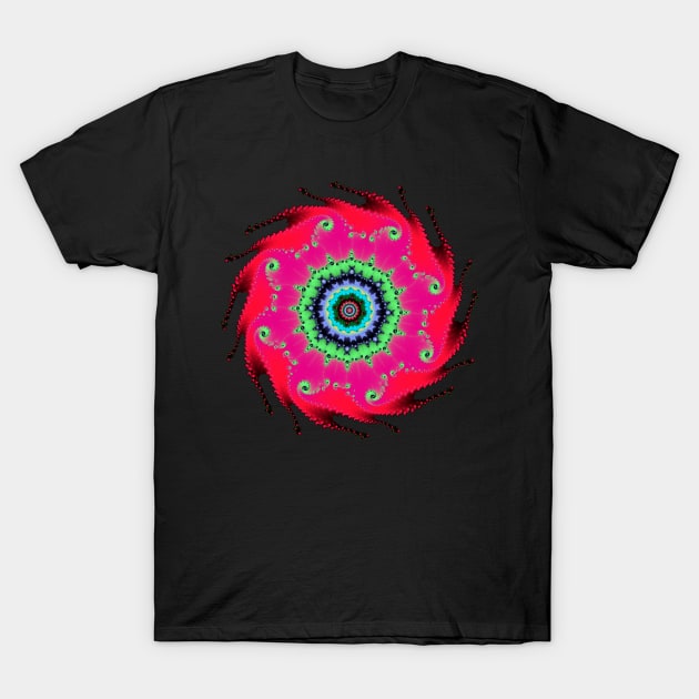 Fractal Spiral Oil T-Shirt by Infinity Chaos